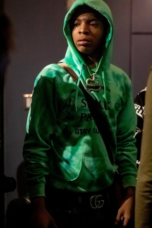 Alamo Records Signee Lil Gotit Showcases Fly Familia Slime Hoodie At Studio Session